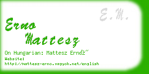 erno mattesz business card
